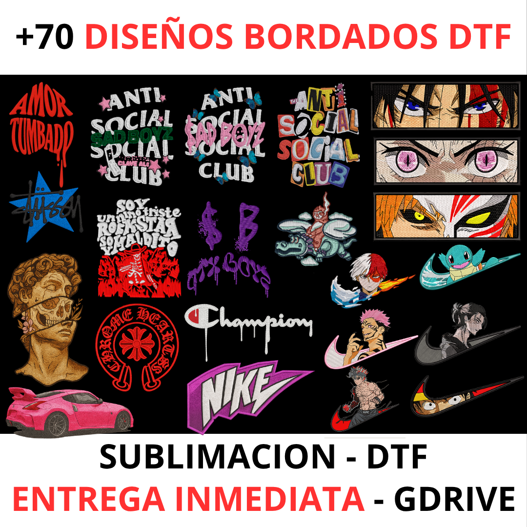 Colección Premium DTF Bordado – Más de 70 Diseños